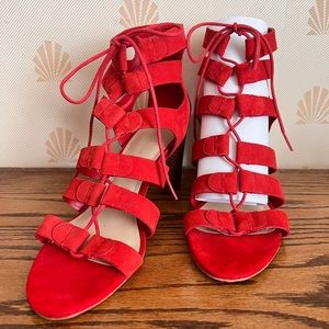 SOLD MARC FISHER Red Strap Heels Size 10M